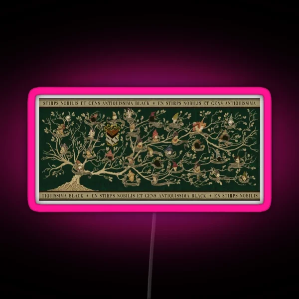 Noble House Of Black Family Tree RGB Neon Sign