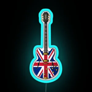 Noel Gallagher S Union Jack Guitar RGB Neon Sign