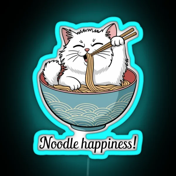 Noodle Joyful Ramen Cat RGB Neon Sign