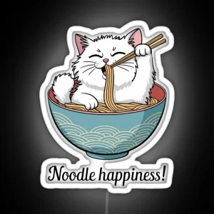 Noodle Joyful Ramen Cat RGB Neon Sign