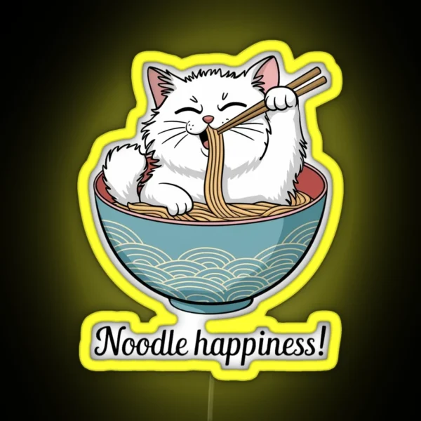 Noodle Joyful Ramen Cat RGB Neon Sign