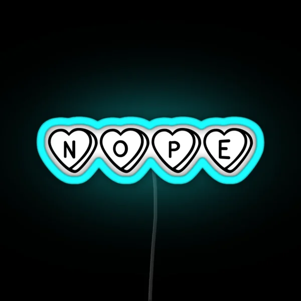 Nope Hearts RGB Neon Sign