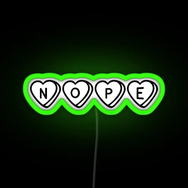 Nope Hearts RGB Neon Sign