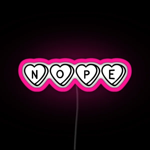 Nope Hearts RGB Neon Sign