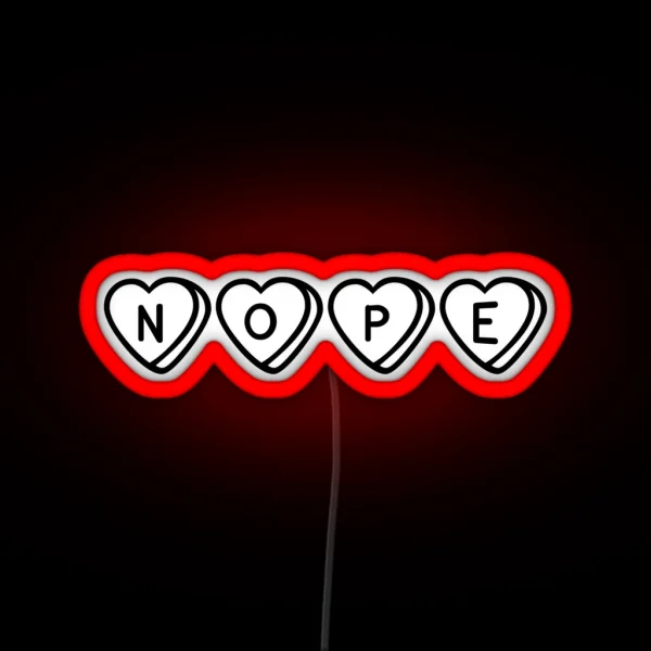 Nope Hearts RGB Neon Sign