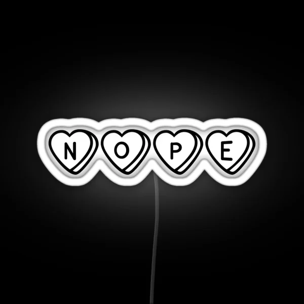 Nope Hearts RGB Neon Sign