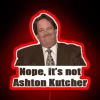 neon sign displaying 'Nope, it's not Ashton Kutcher' with vibrant RGB lighting effects