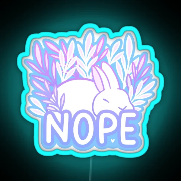 Nope Tired Bunny Nikury RGB Neon Sign