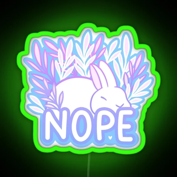 Nope Tired Bunny Nikury RGB Neon Sign