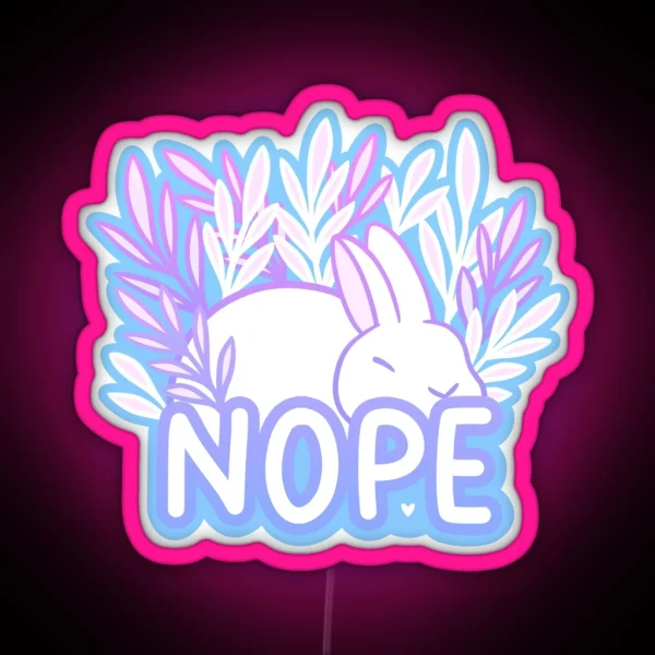 Nope Tired Bunny Nikury RGB Neon Sign