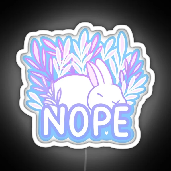 Nope Tired Bunny Nikury RGB Neon Sign