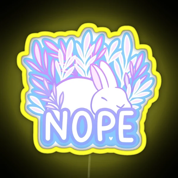 Nope Tired Bunny Nikury RGB Neon Sign