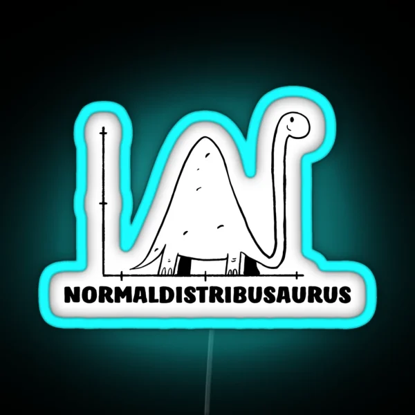 Normaldistribusaurus Normal Distribution II Funny Math RGB Neon Sign
