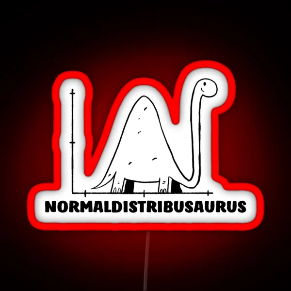 Normaldistribusaurus Normal Distribution II Funny Math RGB Neon Sign