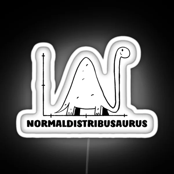 Normaldistribusaurus Normal Distribution II Funny Math RGB Neon Sign