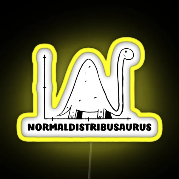 Normaldistribusaurus Normal Distribution II Funny Math RGB Neon Sign