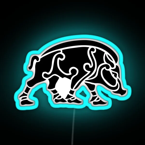 Norse Style Boar RGB Neon Sign
