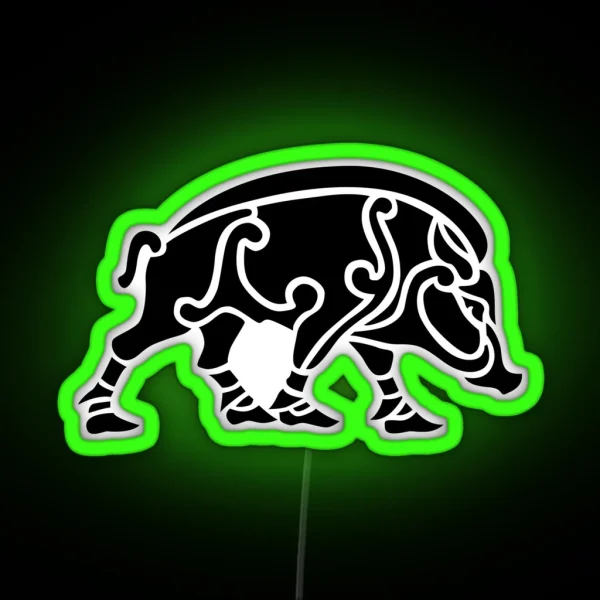 Norse Style Boar RGB Neon Sign