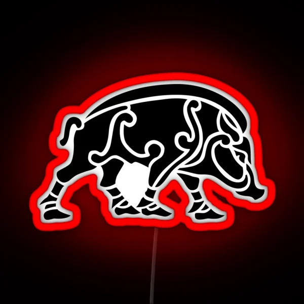 Norse Style Boar RGB Neon Sign
