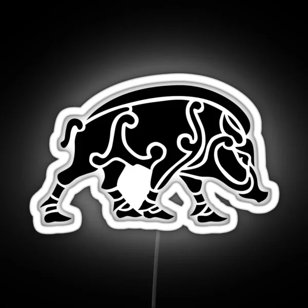 Norse Style Boar RGB Neon Sign