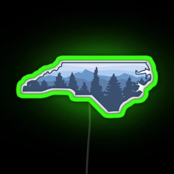North Carolina Blue Ridge Mountains Forrest RGB Neon Sign