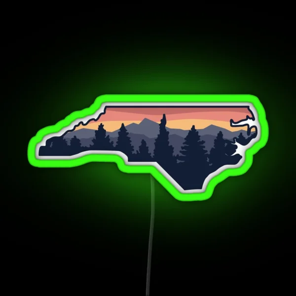 North Carolina Blue Ridge Mountains Forrest RGB Neon Sign