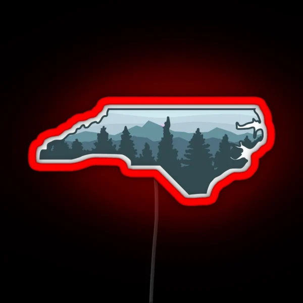 North Carolina Blue Ridge Mountains Forrest RGB Neon Sign