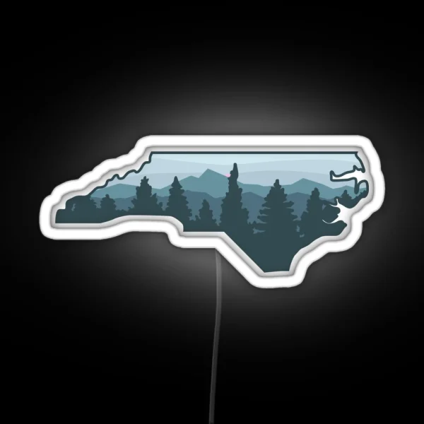 North Carolina Blue Ridge Mountains Forrest RGB Neon Sign