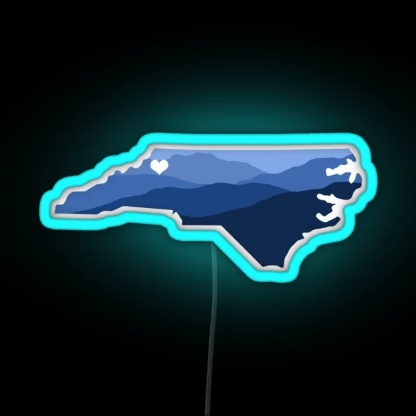 North Carolina Heart Boone RGB Neon Sign
