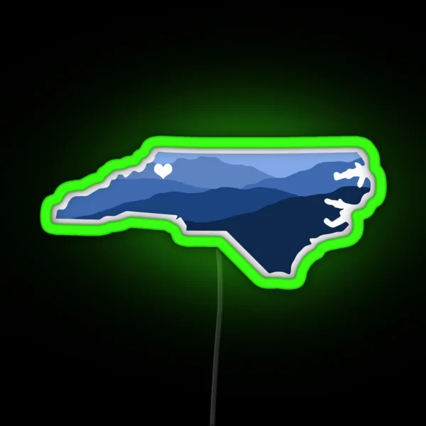 North Carolina Heart Boone RGB Neon Sign