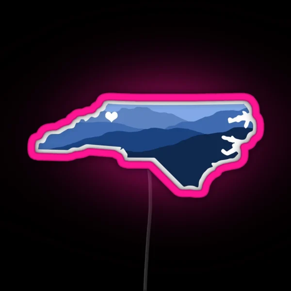 North Carolina Heart Boone RGB Neon Sign