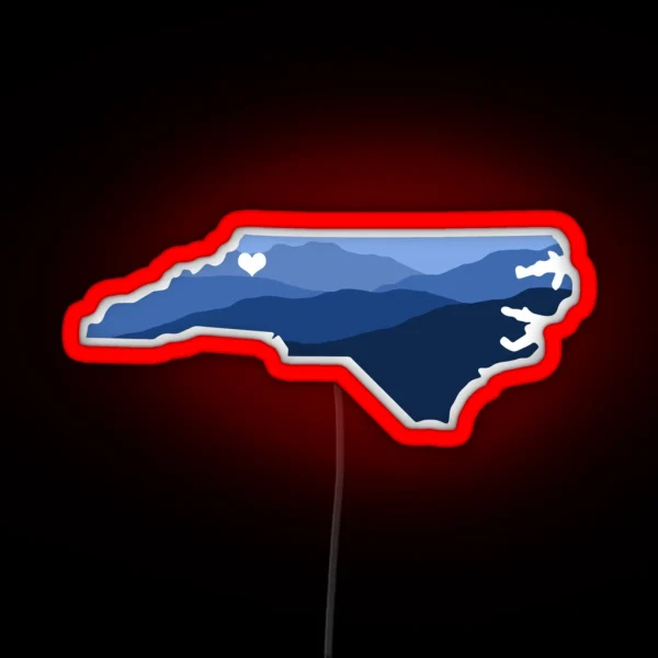 North Carolina Heart Boone RGB Neon Sign