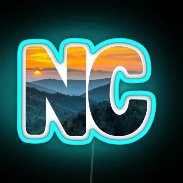 North Carolina Mountain Sunset RGB Neon Sign