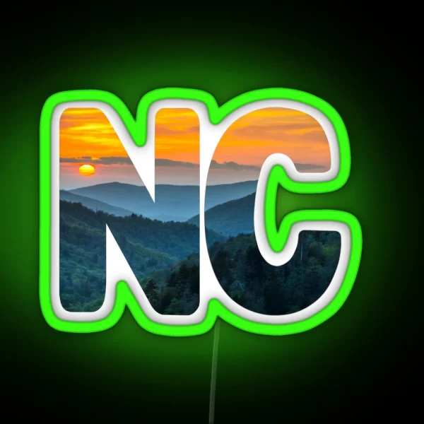 North Carolina Mountain Sunset RGB Neon Sign