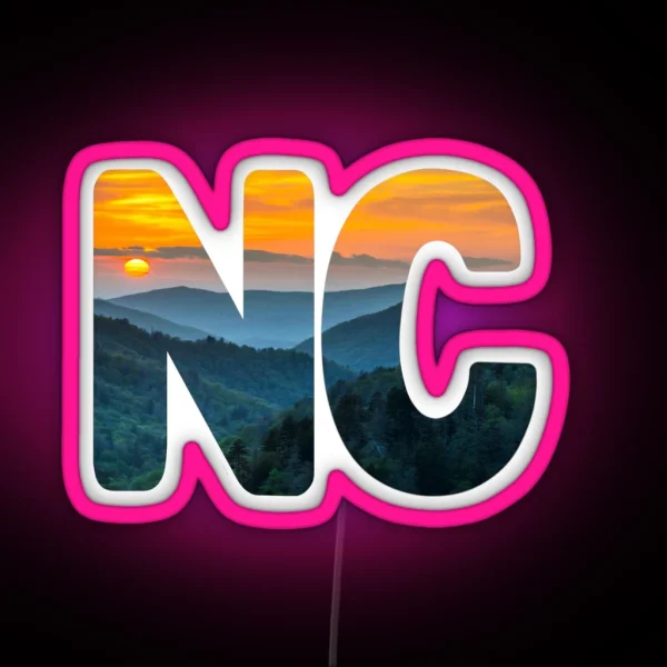 North Carolina Mountain Sunset RGB Neon Sign