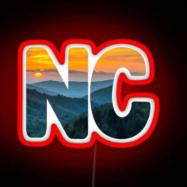 North Carolina Mountain Sunset RGB Neon Sign