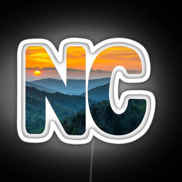 North Carolina Mountain Sunset RGB Neon Sign