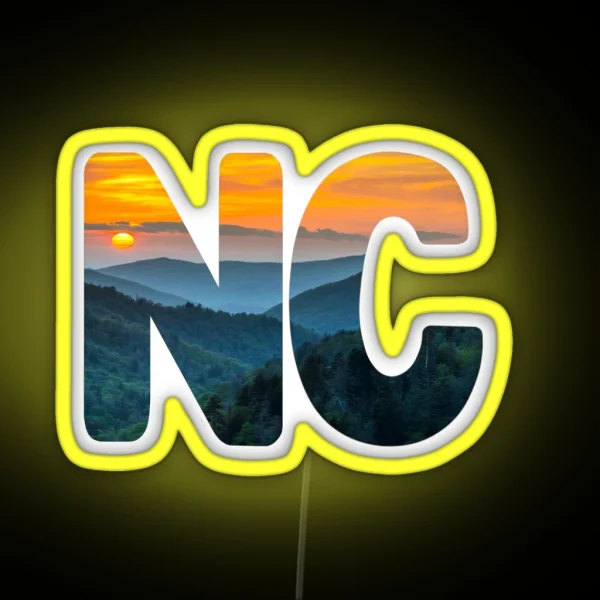 North Carolina Mountain Sunset RGB Neon Sign