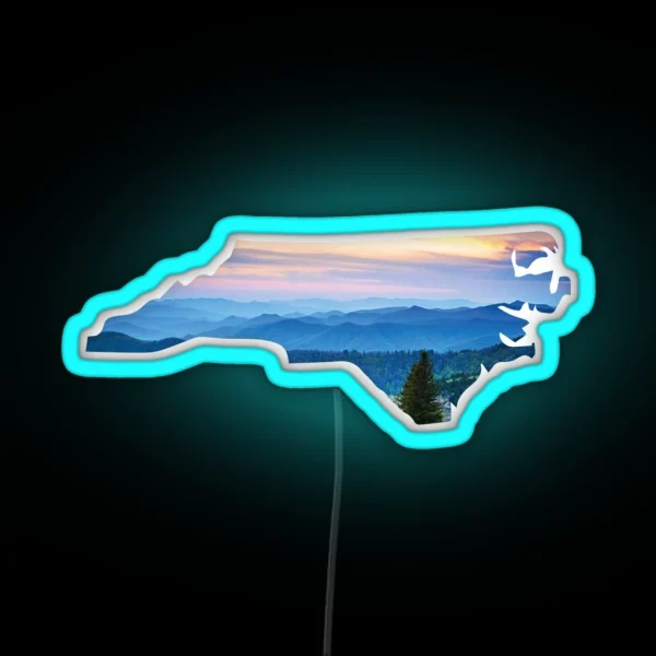 North Carolina Mountains RGB Neon Sign