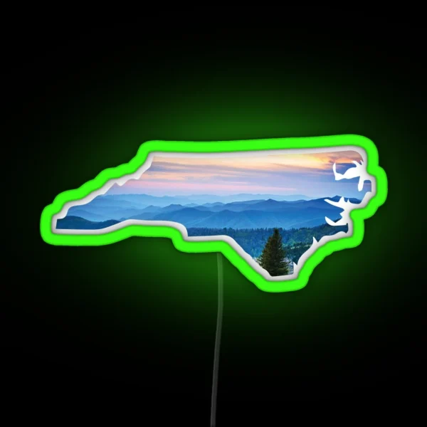 North Carolina Mountains RGB Neon Sign