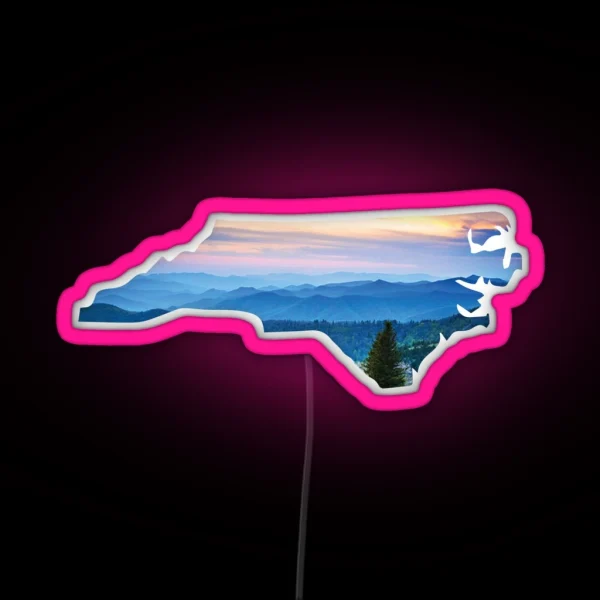 North Carolina Mountains RGB Neon Sign