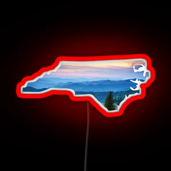 North Carolina Mountains RGB Neon Sign