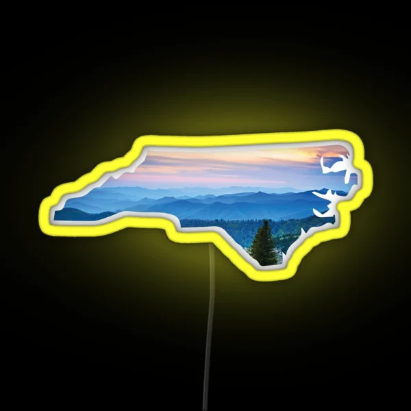 North Carolina Mountains RGB Neon Sign