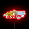 north carolina's favorite food neon sign rgb red