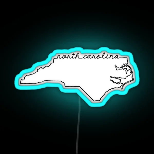 North Carolina State Outline RGB Neon Sign