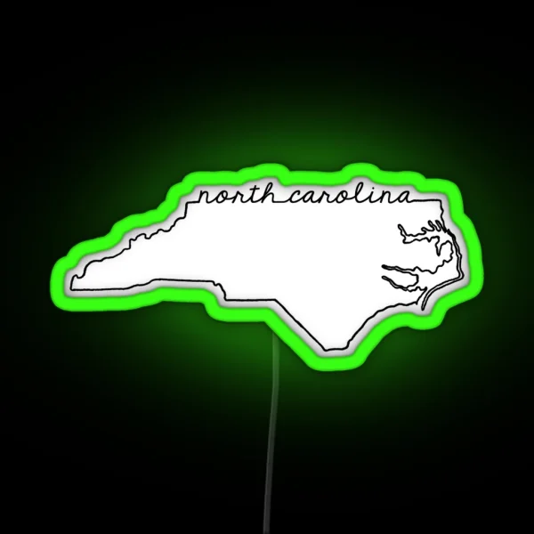 North Carolina State Outline RGB Neon Sign