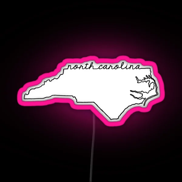 North Carolina State Outline RGB Neon Sign