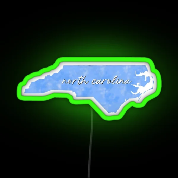 North Carolina Tie Dye RGB Neon Sign