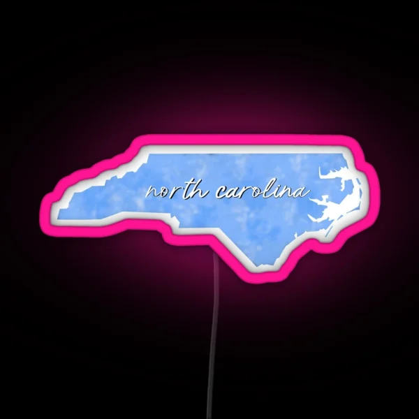 North Carolina Tie Dye RGB Neon Sign