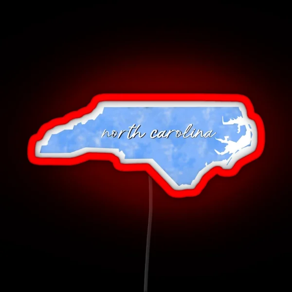 North Carolina Tie Dye RGB Neon Sign